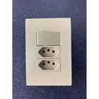 Cj Interruptor Simples + 2 Tomada 10a 4x2 - Recta Areia Satin