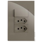 Cj Interruptor Simples + 2 Tomadas 10a 4x2 - Recta Fendi Glos