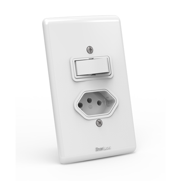 Cj Interruptor Simples + Tomada 10a 4x2  - Enerbras Artis - E