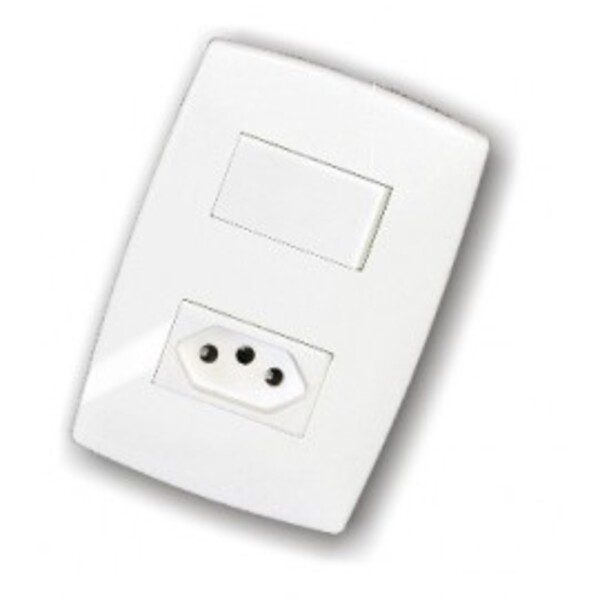 Cj Interruptor Simples + Tomada 20a - Blux Home Branca - Bhm1