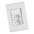 Cj Interruptor Simples + Tomada Dupla 10a 4x2  - Tramontina L