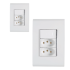 Cj Interruptor Simples + Tomada Dupla 10a 4x2  - Tramontina L