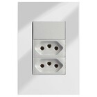 Cj Interruptor Simples + Tomada Dupla 20a 4x2 - Recta Espelha