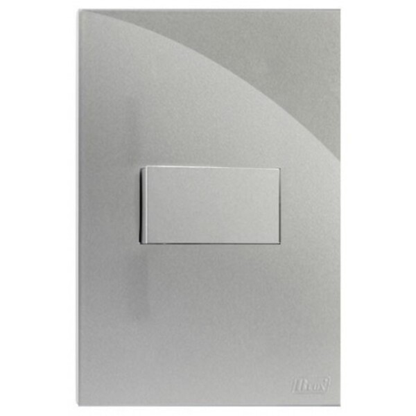 Cj Interruptor Simples Horizontal 4x2  Recta Prata Gloss - Br