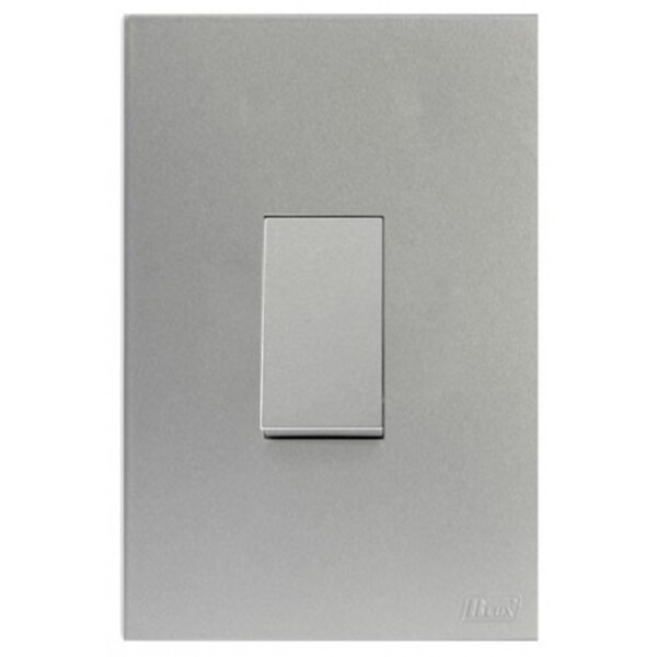 Cj Interruptor Simples Vertical 4x2  Recta Prata Satin Fosco