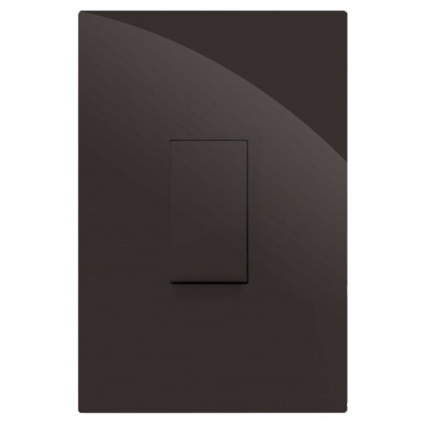 Cj Interruptor Simples Vertical - Recta Chocolate Gloss Brg10