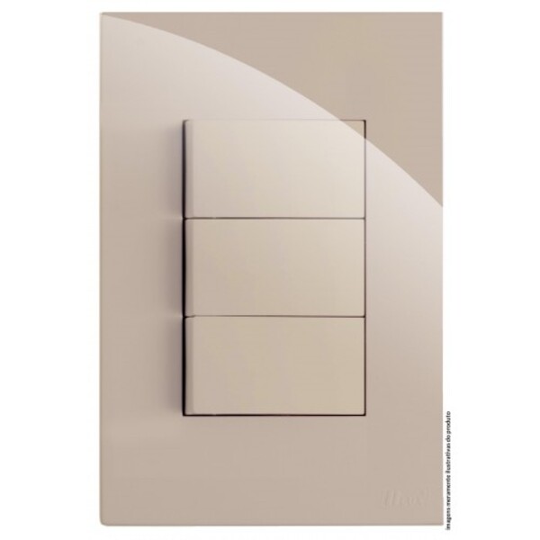 Cj Interruptor Triplo 2 Simples + 1 Paralelo 4x2 - Recta Arei