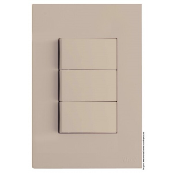 Cj Interruptor Triplo 2 Simples + 1 Paralelo 4x2 - Recta Arei