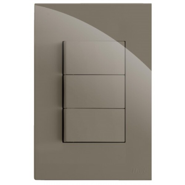 Cj Interruptor Triplo Paralelo 4x2 - Recta Fendi Gloss - Brg1