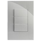 Cj Interruptor Triplo Simples 4x2  Recta Prata Gloss - Brg110