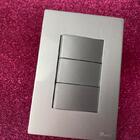 Cj Interruptor Triplo Simples 4x2  Recta Prata Gloss - Brg110