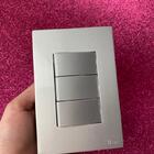 Cj Interruptor Triplo Simples 4x2  Recta Prata Gloss - Brg110