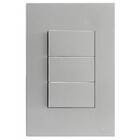 Cj Interruptor Triplo Simples 4x2  Recta Prata Satin Fosco -