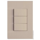 Cj Interruptor Triplo Simples 4x2 - Recta Areia Satin Fosco -