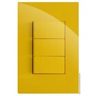 Cj Interruptor Triplo Simples 4x2 - Recta Mostarda Gloss - Br