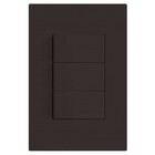 Cj Interruptor Triplo Simples - Recta Chocolate Satin Fosco -