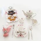 Cj Para Café/Chá de Porcelana Branca Borboletas 3 Peças Wolff