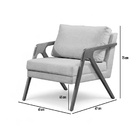 Cj Poltrona Mona Linho Pés Madeira Maciça Acompanha Almofada