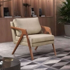 Cj Poltrona Mona Linho Pés Madeira Maciça Acompanha Almofada