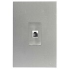 Cj Rj 45 Cat6 Vertical 4x2  Recta Prata Satin Fosco - Brs1238