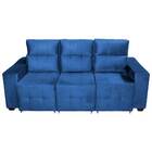 Cj Sofá Alfa 2 E 3 Lug. 144cm E 200cm Veludo Azul - Ws