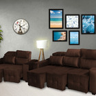 Cj Sofá Alfa 2 E 3 Lug. 144cm E 200cm Veludo Marrom - Ws