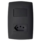 Cj Tecla Simples + Tomada 10a 4x2 - Blux Home Grafite - Bhm10