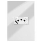 Cj Tomada 10a Horizontal 4x2  Recta Cromo Prata Gloss - Brg11