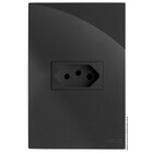 Cj Tomada 10a Horizontal 4x2 - Recta Grafite Gloss - Brg11169