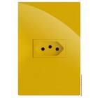 Cj Tomada 10a Horizontal 4x2 - Recta Mostarda Gloss  - Brg111