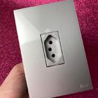 Cj Tomada 10a Vertical 4x2  Recta Prata Gloss - Brg11152-1pt