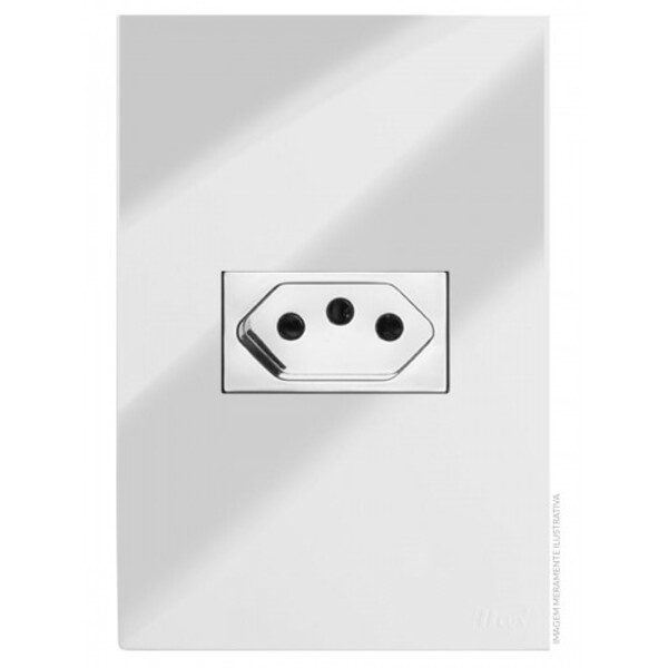 Cj Tomada 20a Horizontal 4x2  Recta Cromo Prata Gloss - Brg11