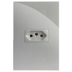 Cj Tomada 20a Horizontal 4x2  Recta Prata Gloss - Brg11188-0pt