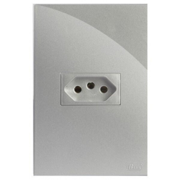 Cj Tomada 20a Horizontal 4x2  Recta Prata Gloss - Brg11188-0pt