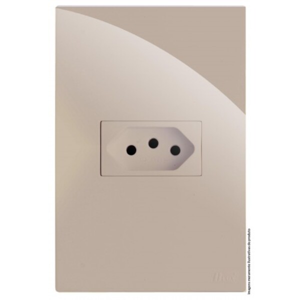 Cj Tomada 20a Horizontal 4x2 - Recta Areia Gloss - Brg11187-2