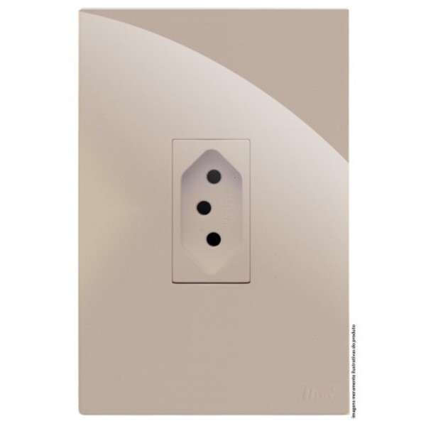 Cj Tomada 20a Vertical 4x2 - Recta Areia Gloss - Brg11163-5ar