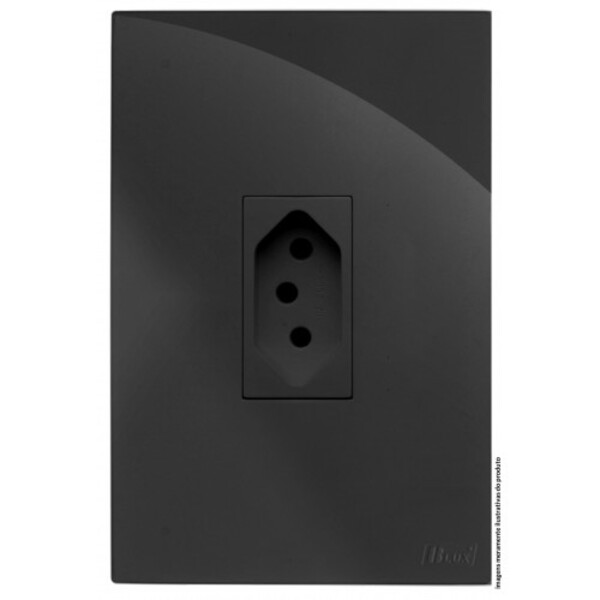 Cj Tomada 20a Vertical 4x2 - Recta Grafite Gloss -  Brg11157-