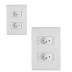 Cj Tomada Dupla 10a 4x2  - Tramontina Liz - Tlz57170/065br