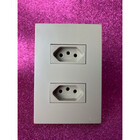 Cj Tomada Dupla 20a 4x2 - Recta Areia Satin Fosco - Brs12185-