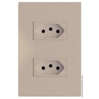 Cj Tomada Dupla 20a 4x2 - Recta Areia Satin Fosco - Brs12185-