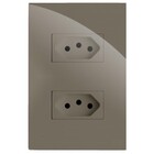 Cj Tomada Dupla 20a 4x2 - Recta Fendi Gloss - Brg11210-0fen