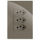 Cj Tomada Tripla 10a 4x2 - Recta Fendi Gloss - Brg11222-4fen