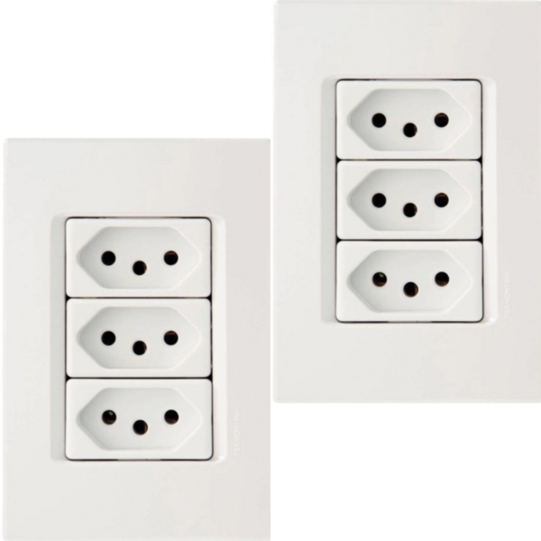 Cj Tomada Tripla 20a 4x2 - Tramontina Liz - Tlz57170/079br | Leroy