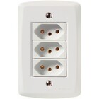 Cj Tomada Tripla 20a 4x2 - Tramontina Lux2 - Tlx57145/079br