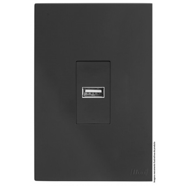 Cj Usb 2.0a 4x2 - Recta Grafite Satin  -  Brs12323-4gf