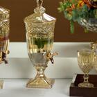 Cjnt 6 Tacas Wolff Vidro P/agua Greek Ambar Metalizado 320ml