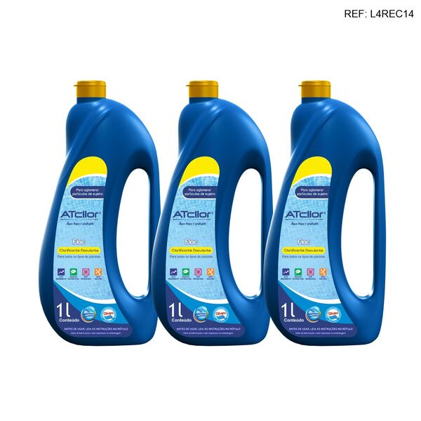 Clarificante E Floculante Atcllor Floc 01 Lt ( Kit 03 Und )