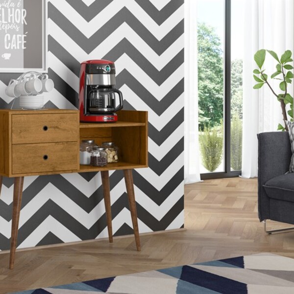 Classico Buffet Aparador Retrô - 2 Gavetas Cor Freijo - Compr