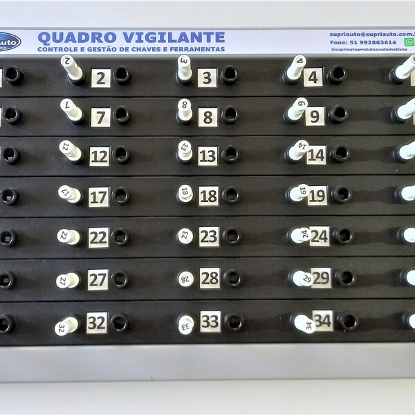 Claviculário Porta Chaves Quadro Vigilante Para 35 Chaves