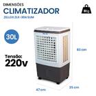 Climatizador De Ar Evaporativo Zlx-30 30litros 100w 4 Funções